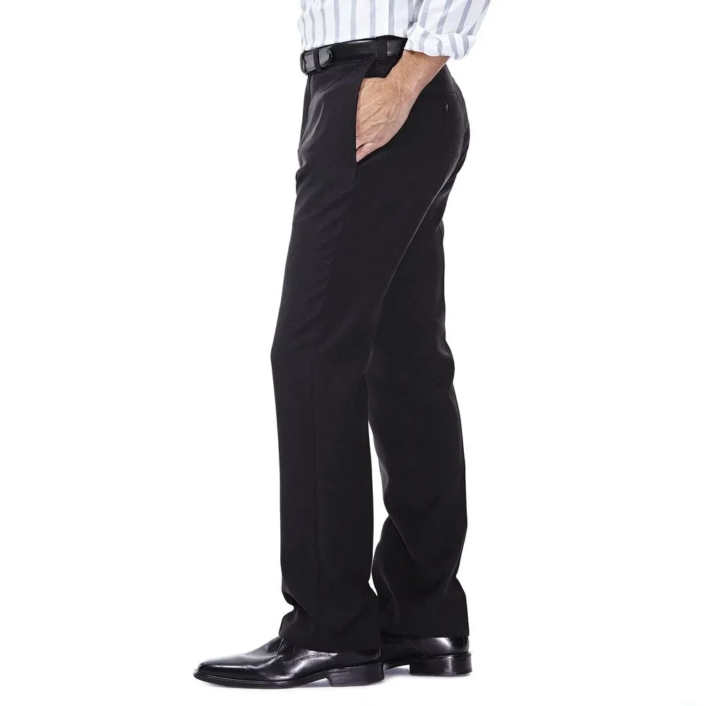 Haggar Mens Pants Sz 38 x 29‎ Repreve Stria Black Dress Smart Fiber Classic NEW